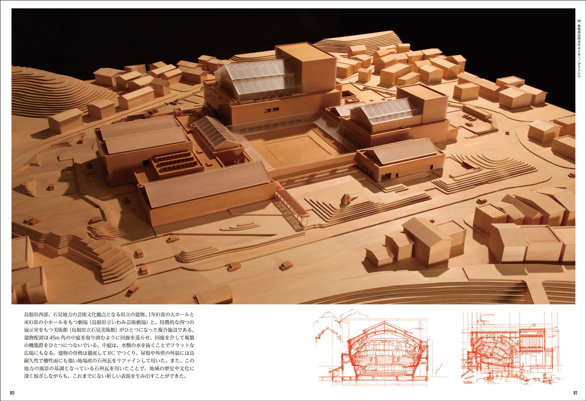 〈島根県芸術文化センター／グラントワ〉模型（2005年／島根県）