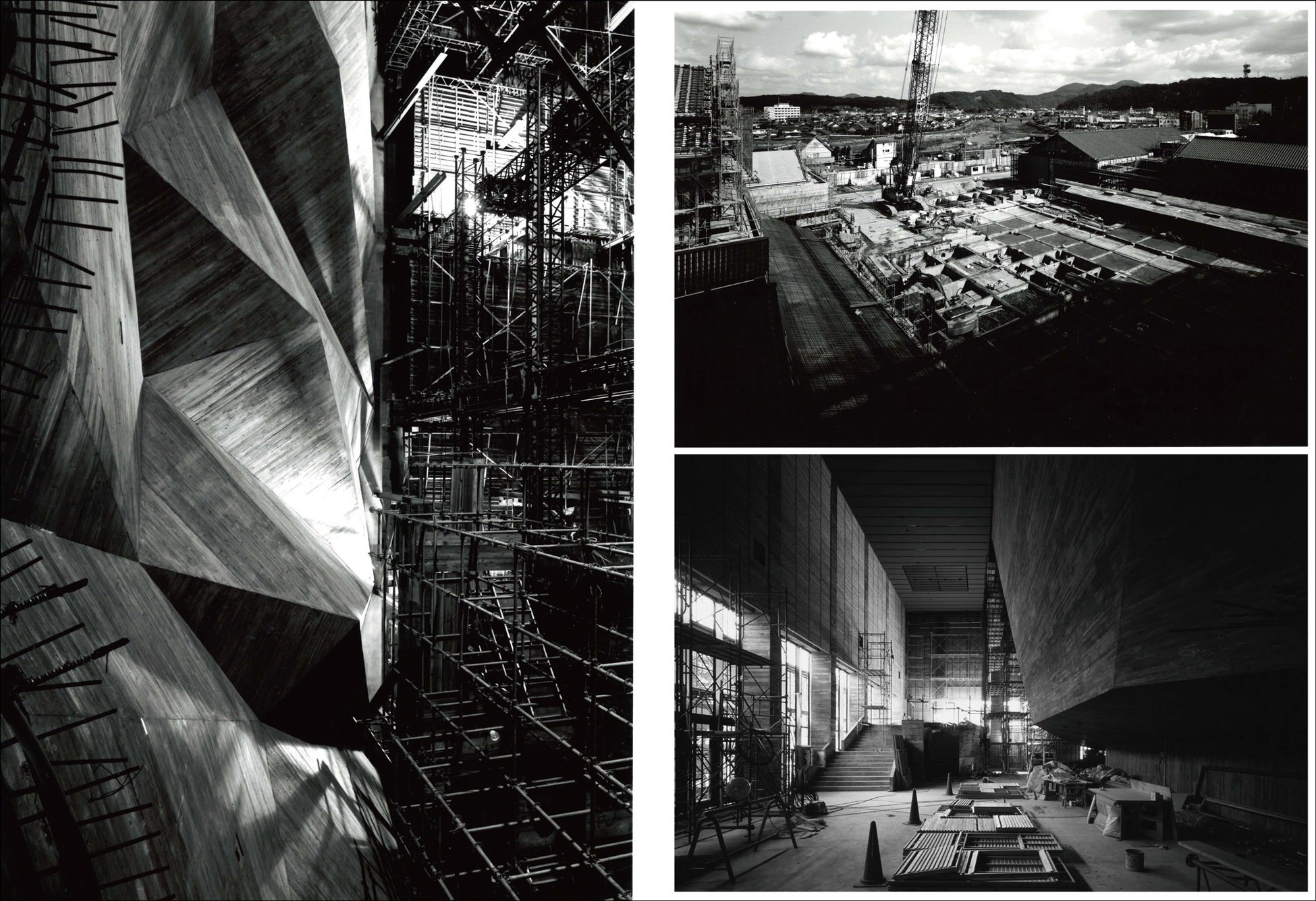 〈島根県芸術文化センター／グラントワ〉施工時の様子（2005年／島根県）